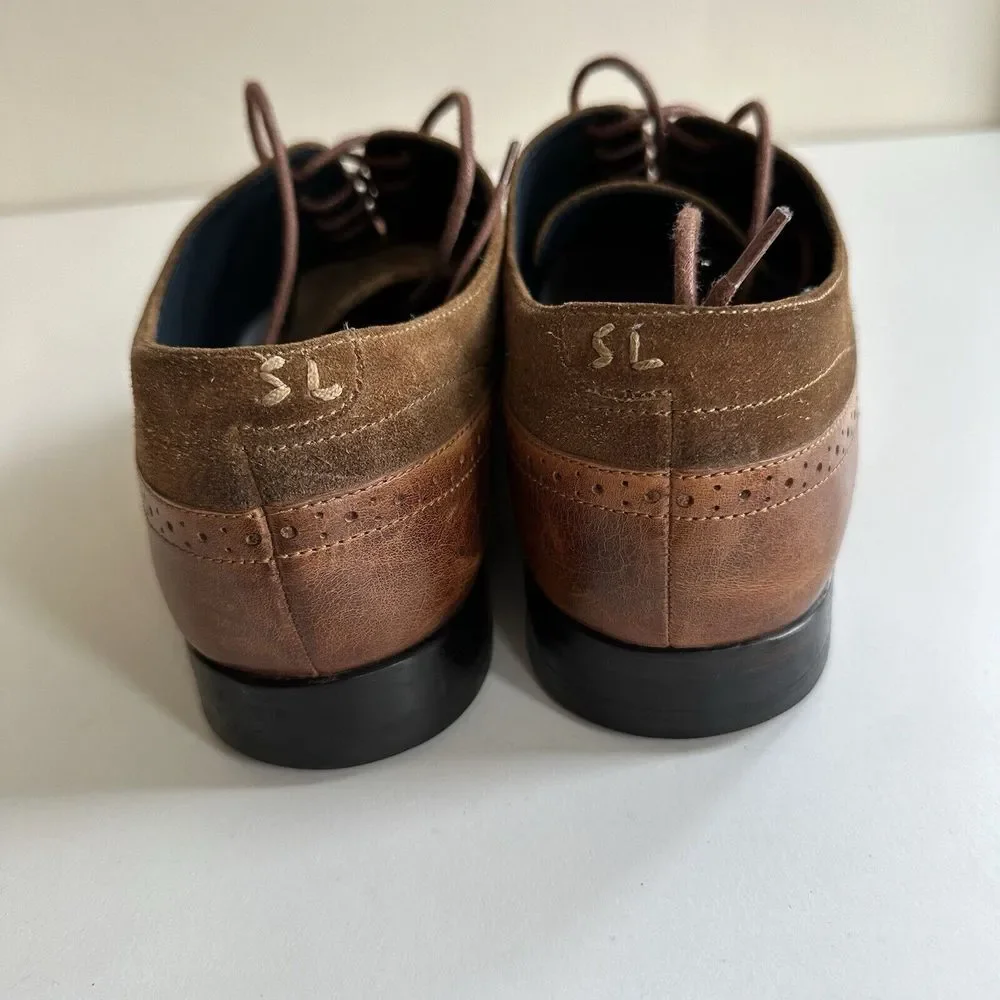 Oliver Sweeney Two‎ Tone Tan Brown Suede Leather Shoes Sanago UK 10 US 12 EU 44